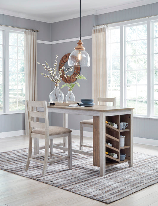 Skempton White/Light Brown 3-Piece Counter Height Set - SET | D394-32 | D394-124 - Luna Furniture - Dallas Store