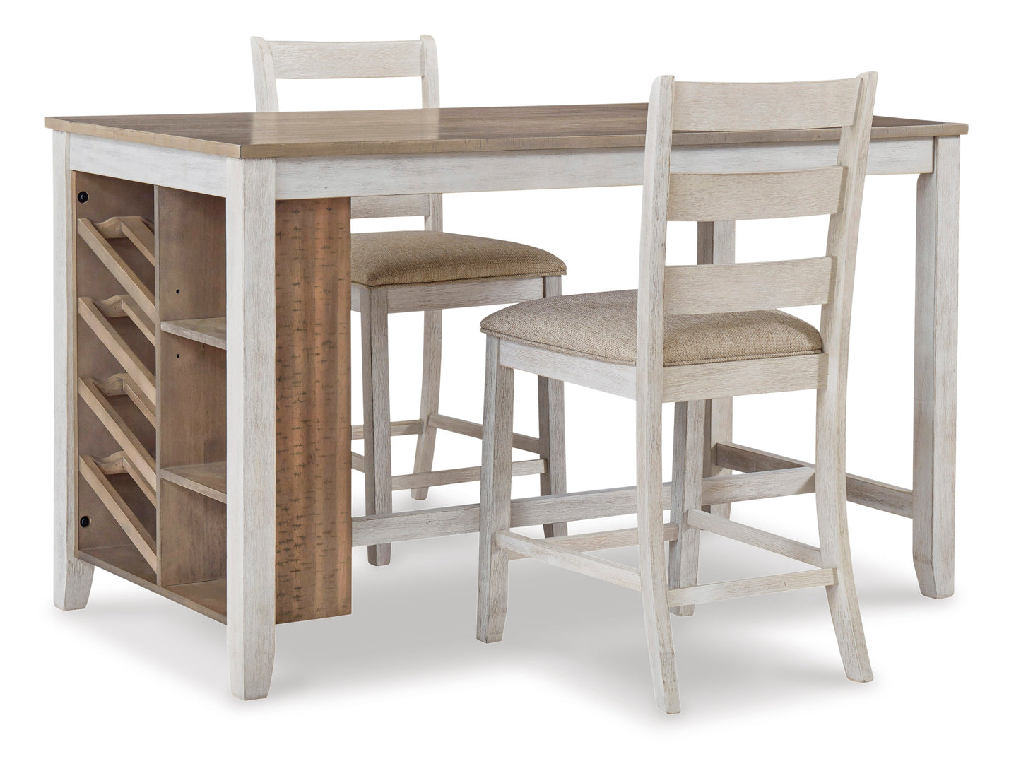 Skempton White/Light Brown 3-Piece Counter Height Set - SET | D394-32 | D394-124 - Luna Furniture - Dallas Store