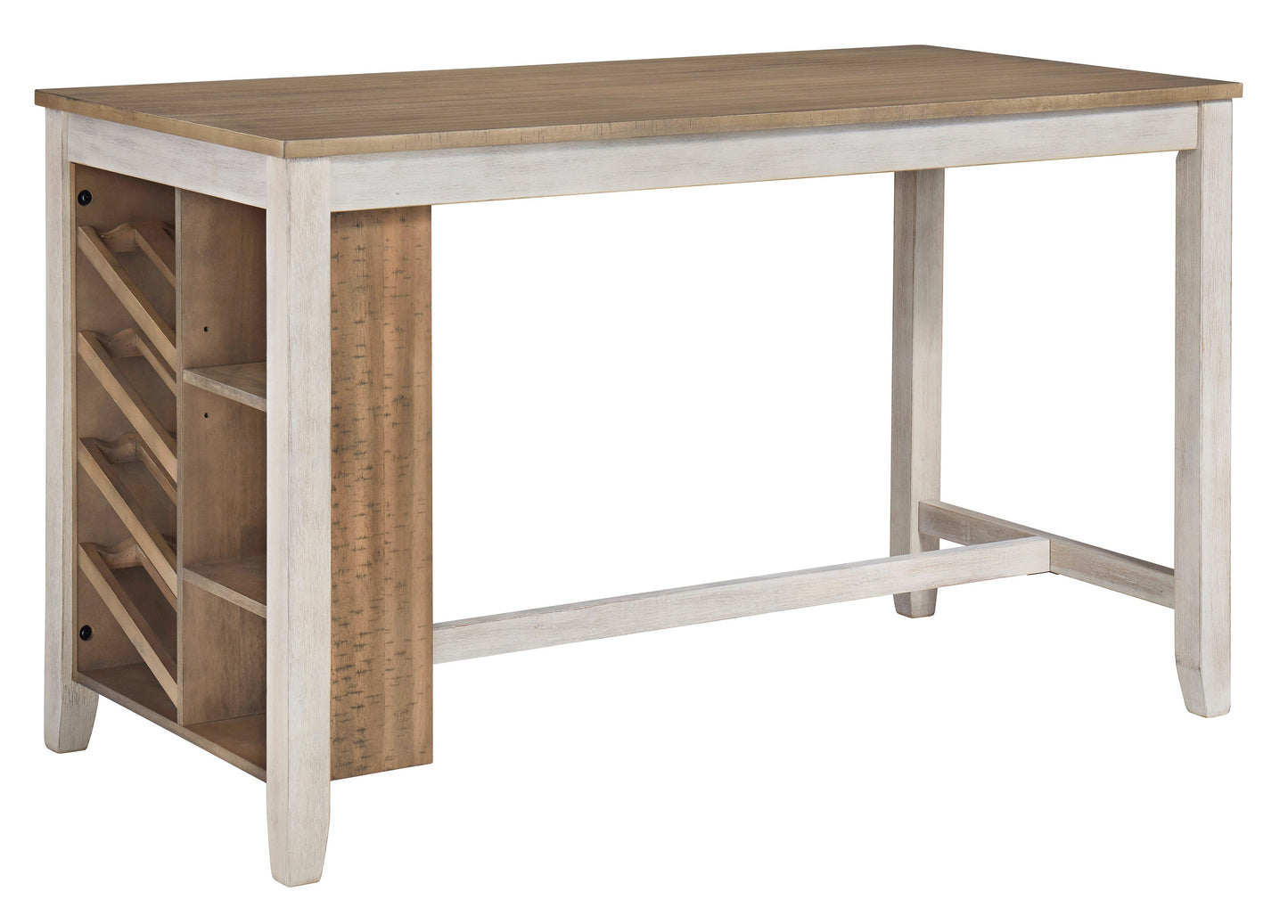 Skempton White/Light Brown 5-Piece Counter Height Set w/ Stools - SET | D394-32 | D394-024(2) - Luna Furniture - Dallas Store