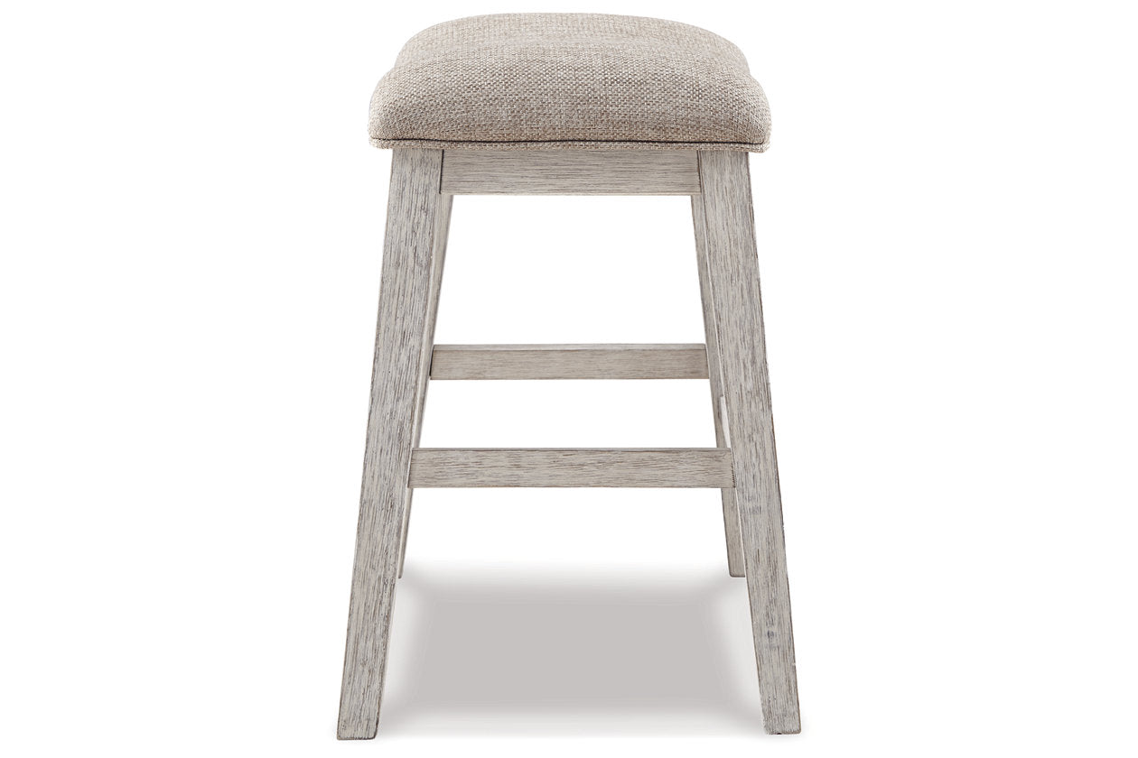Skempton White/Light Brown Counter Height Barstool, Set of 2 - D394-024 - Luna Furniture - Dallas Store