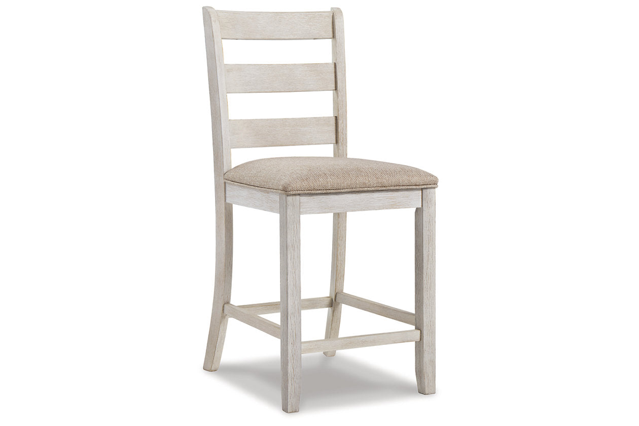 Skempton White/Light Brown Counter Height Chair, Set of 2 - D394-124 - Luna Furniture - Dallas Store