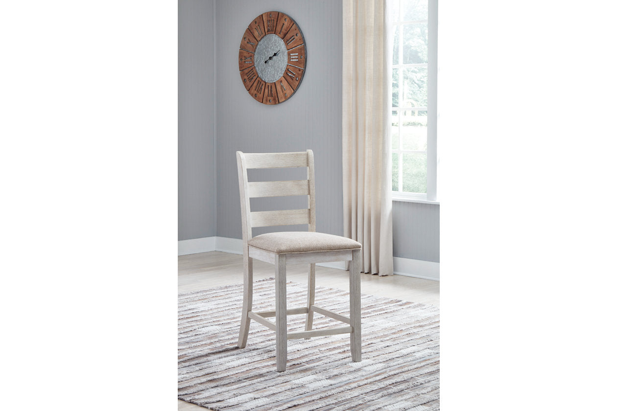 Skempton White/Light Brown Counter Height Chair, Set of 2 - D394-124 - Luna Furniture - Dallas Store