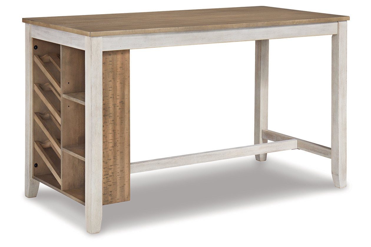 Skempton White/Light Brown Counter Height Dining Table - D394-32 - Luna Furniture - Dallas Store