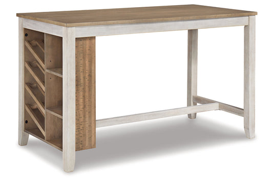 Skempton White/Light Brown Counter Height Dining Table - D394-32 - Luna Furniture - Dallas Store