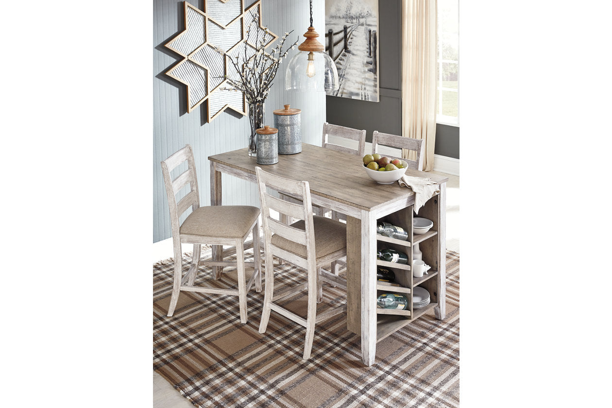 Skempton White/Light Brown Counter Height Dining Table - D394-32 - Luna Furniture - Dallas Store