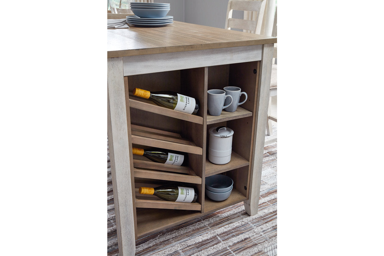 Skempton White/Light Brown Counter Height Dining Table - D394-32 - Luna Furniture - Dallas Store