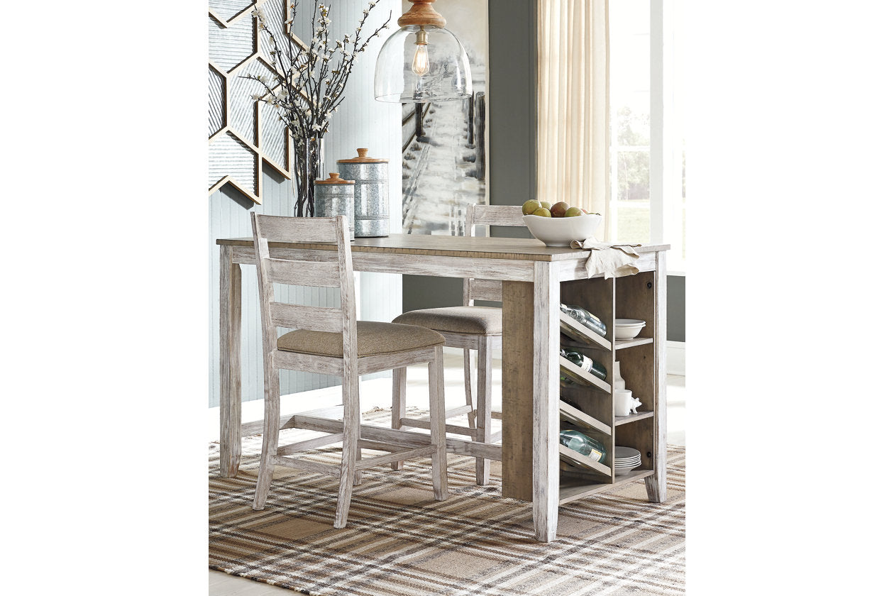 Skempton White/Light Brown Counter Height Dining Table - D394-32 - Luna Furniture - Dallas Store
