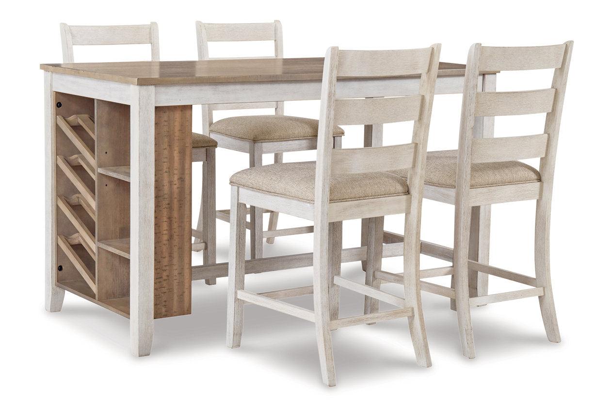 Skempton White/Light Brown Counter Height Dining Table - D394-32 - Luna Furniture - Dallas Store