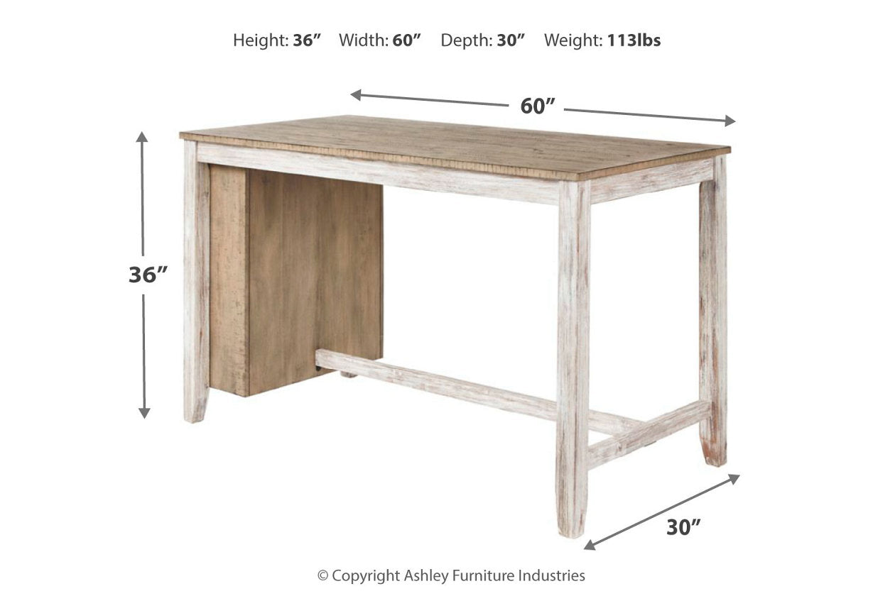 Skempton White/Light Brown Counter Height Dining Table - D394-32 - Luna Furniture - Dallas Store
