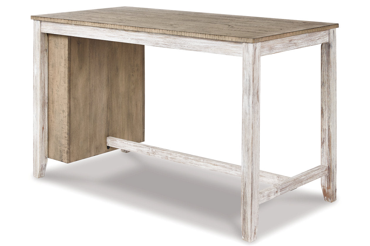 Skempton White/Light Brown Counter Height Dining Table - D394-32 - Luna Furniture - Dallas Store