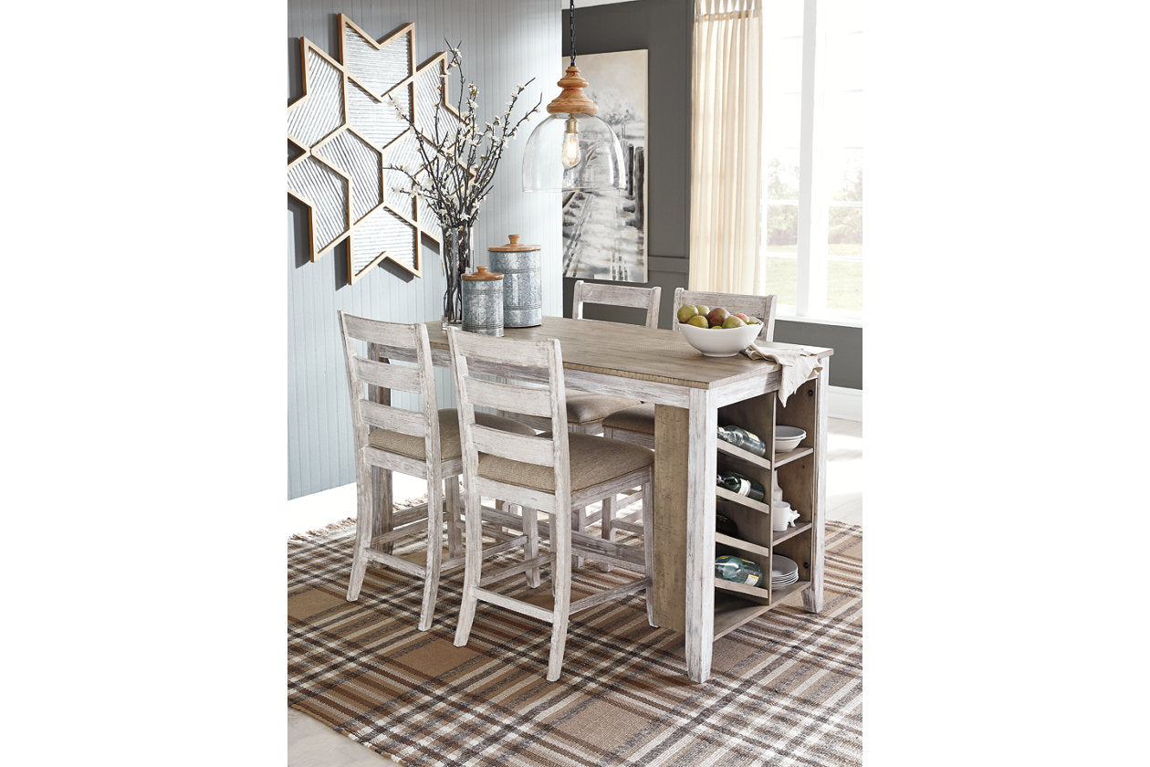 Skempton White/Light Brown Counter Height Dining Table - D394-32 - Luna Furniture - Dallas Store