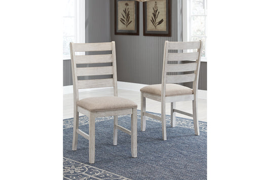 Skempton White/Light Brown Dining Chair, Set of 2 - D394-01 - Luna Furniture - Dallas Store