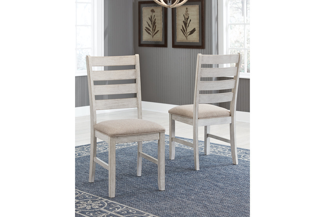 Skempton White/Light Brown Dining Chair, Set of 2 - D394-01 - Luna Furniture - Dallas Store