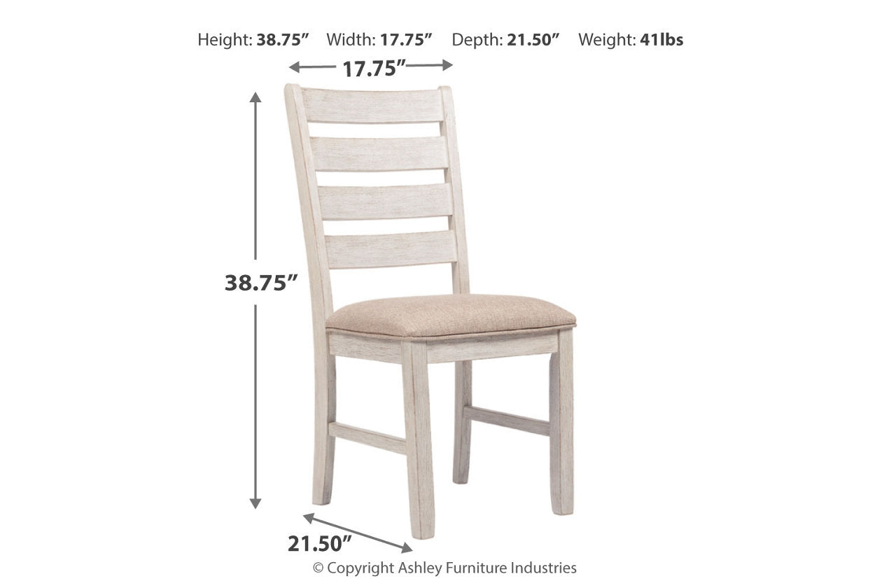 Skempton White/Light Brown Dining Chair, Set of 2 - D394-01 - Luna Furniture - Dallas Store