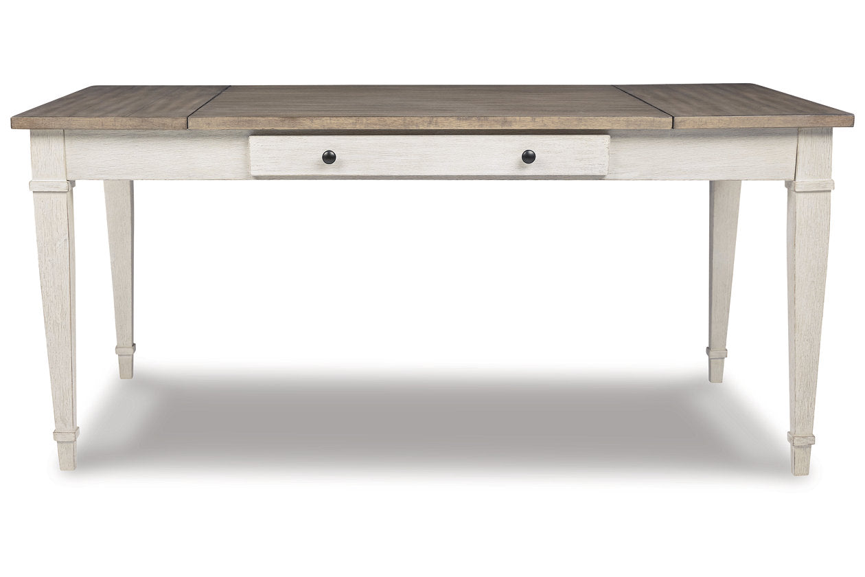 Skempton White/Light Brown Dining Table - D394-25 - Luna Furniture - Dallas Store