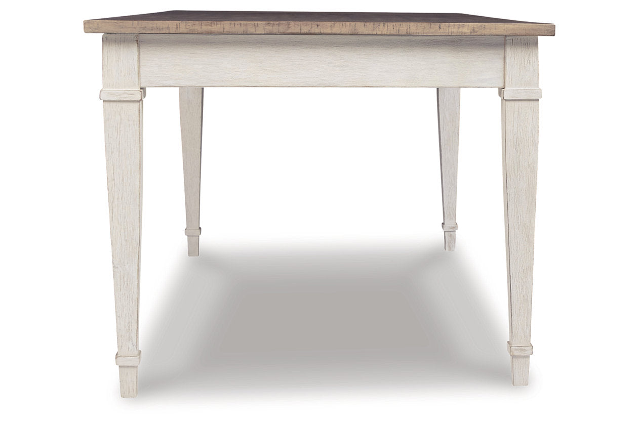 Skempton White/Light Brown Dining Table - D394-25 - Luna Furniture - Dallas Store