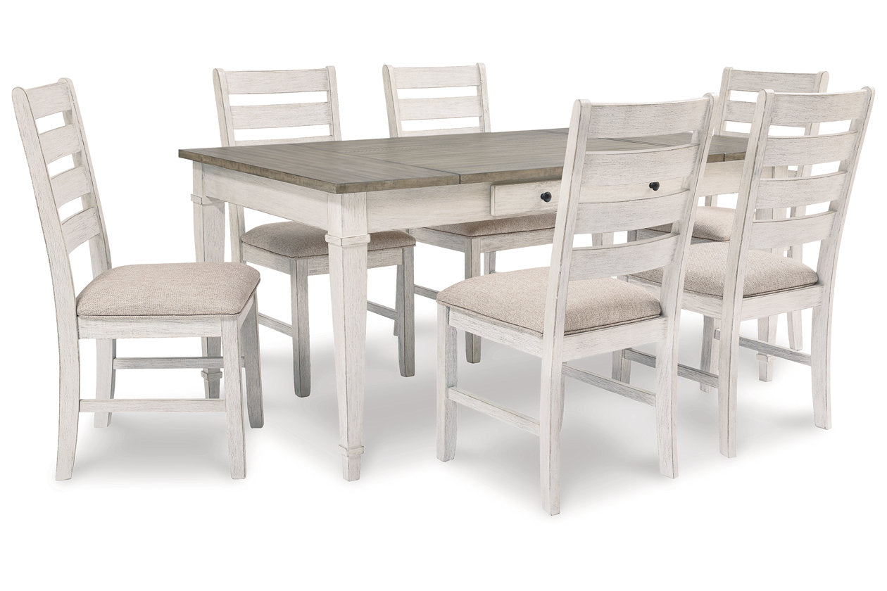Skempton White/Light Brown Dining Table - D394-25 - Luna Furniture - Dallas Store