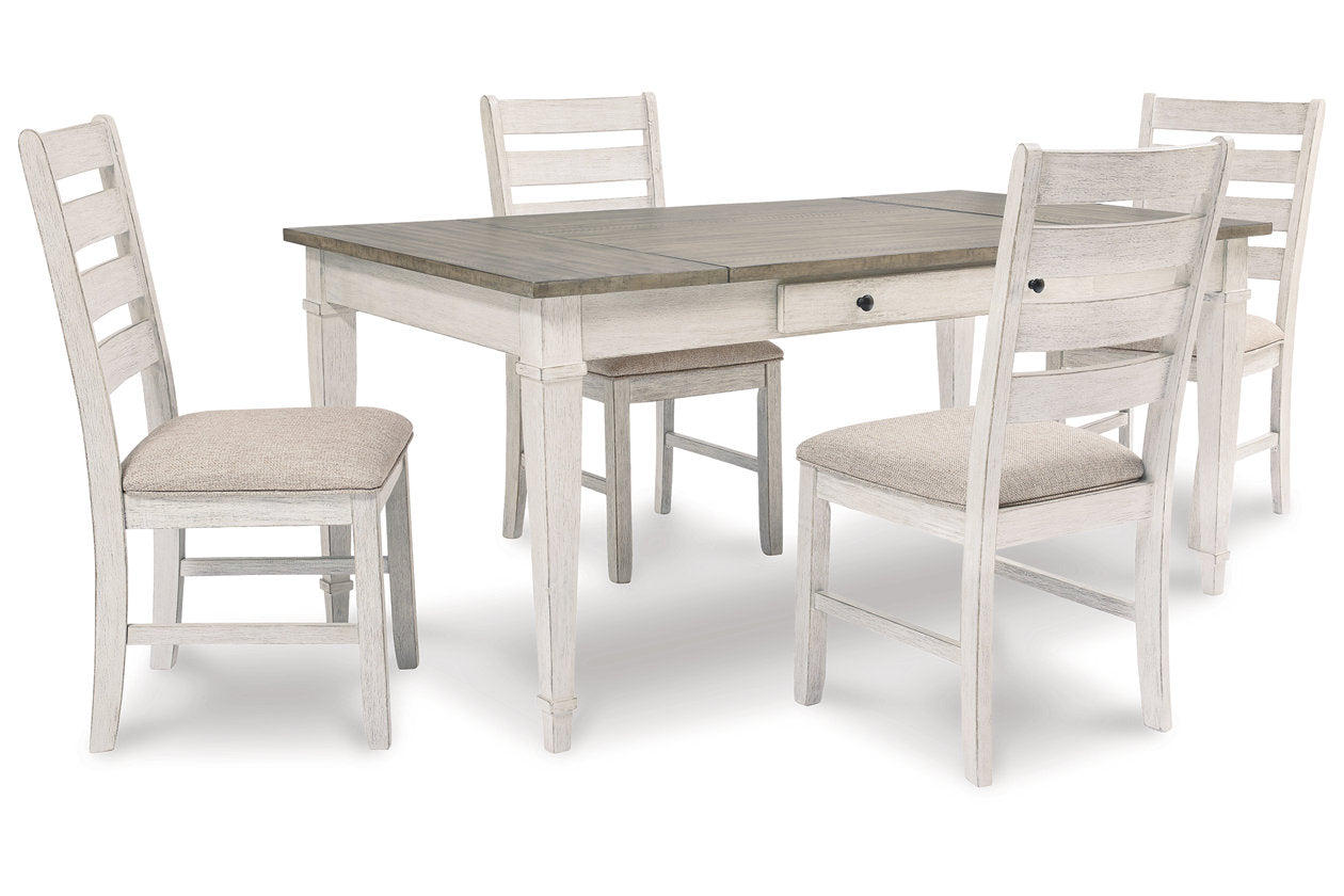 Skempton White/Light Brown Dining Table - D394-25 - Luna Furniture - Dallas Store