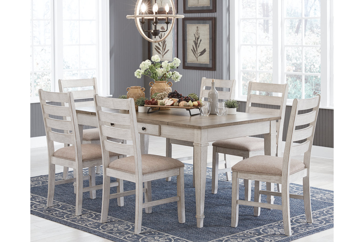 Skempton White/Light Brown Dining Table - D394-25 - Luna Furniture - Dallas Store