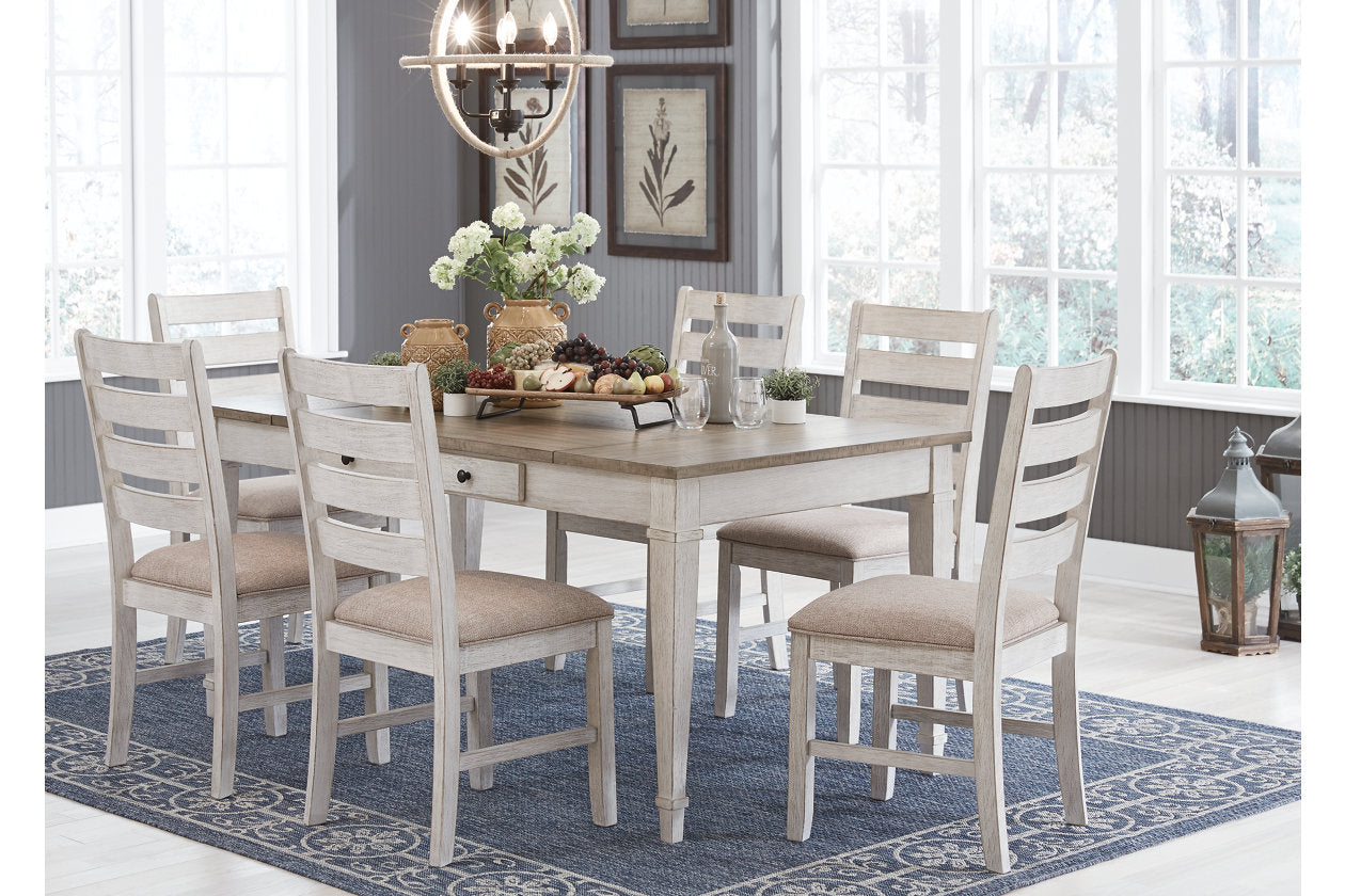 Skempton White/Light Brown Dining Table - D394-25 - Luna Furniture - Dallas Store