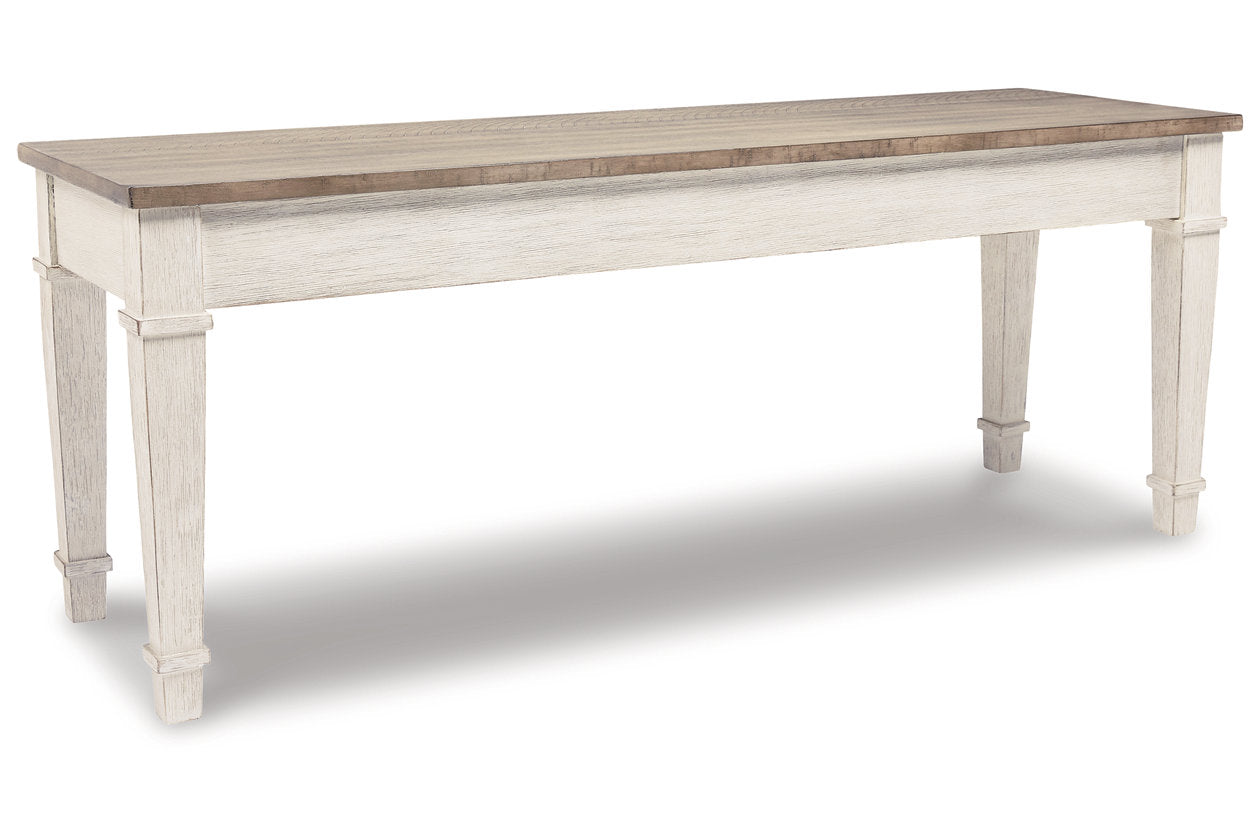 Skempton White/Light Brown Storage Bench - D394-00 - Luna Furniture - Dallas Store