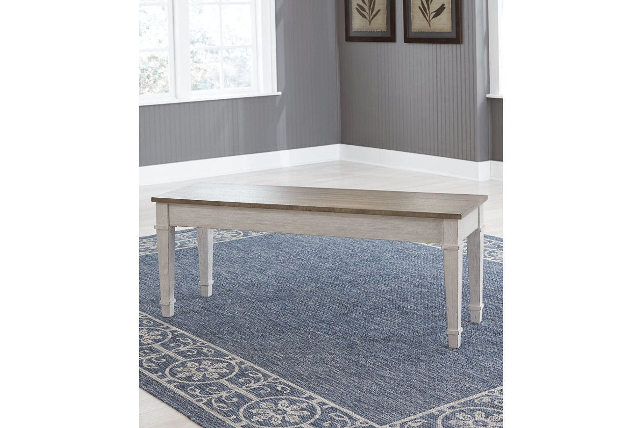 Skempton White/Light Brown Storage Bench - D394-00 - Luna Furniture - Dallas Store