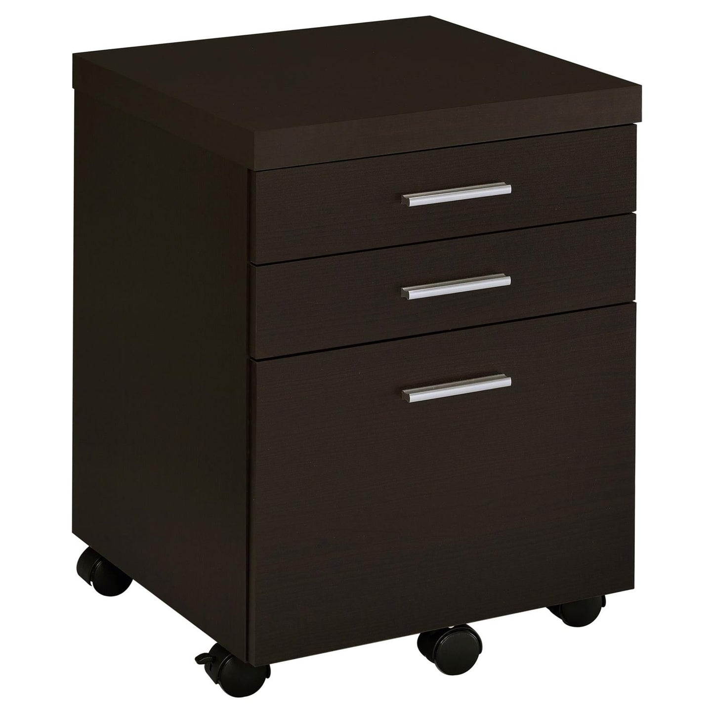 Skylar 3-Drawer Mobile File Cabinet Cappuccino - 800894 - Luna Furniture - Dallas Store