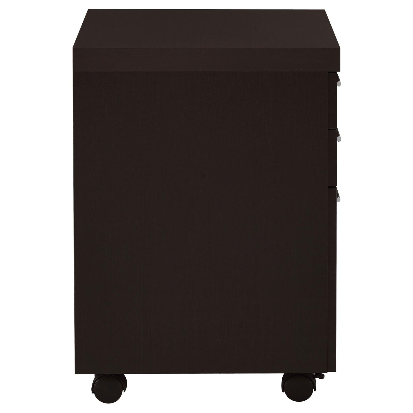 Skylar 3-Drawer Mobile File Cabinet Cappuccino - 800894 - Luna Furniture - Dallas Store