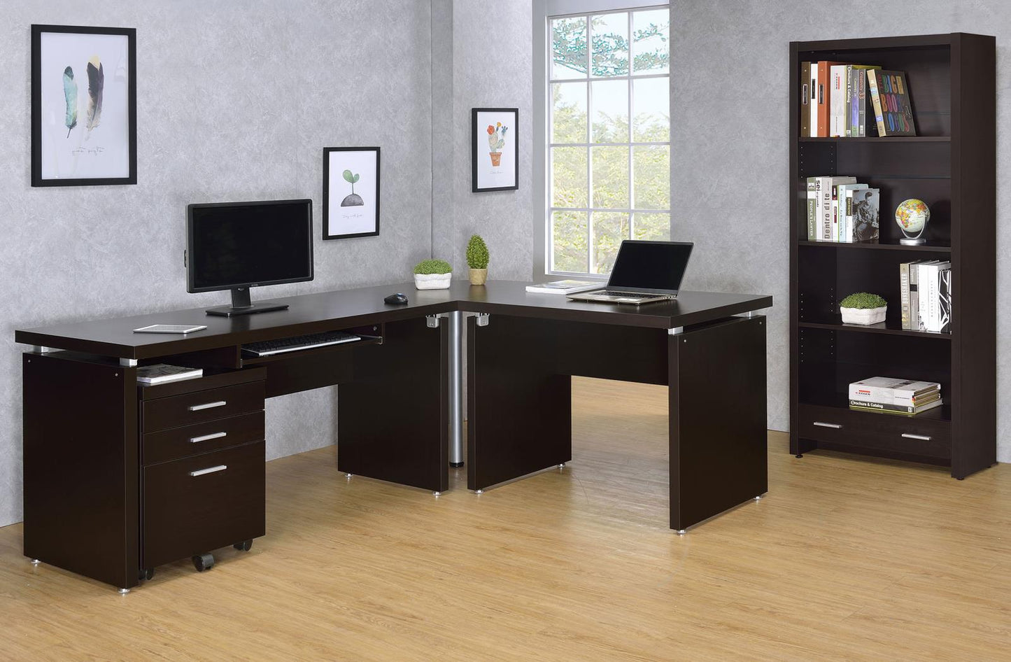 Skylar 3-Drawer Mobile File Cabinet Cappuccino - 800894 - Luna Furniture - Dallas Store