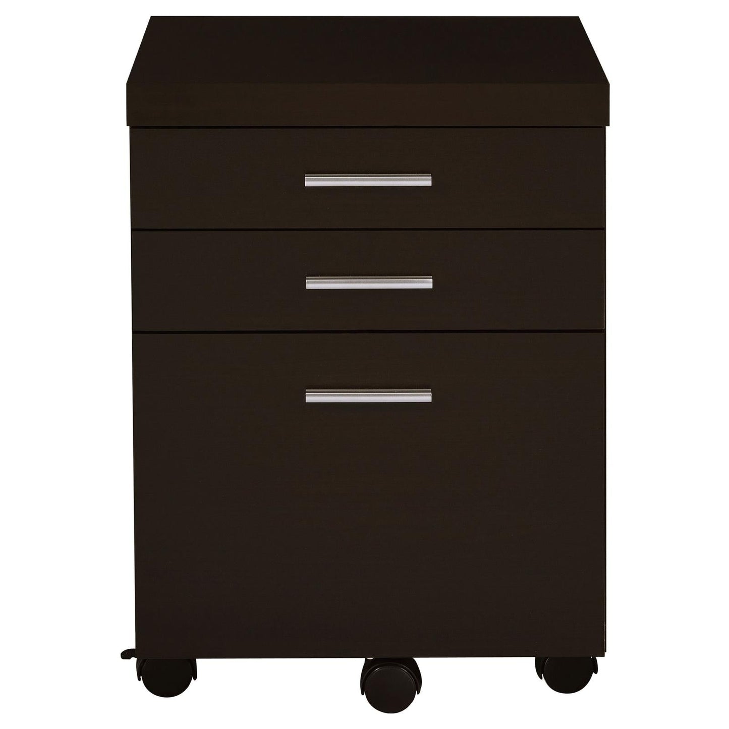 Skylar 3-Drawer Mobile File Cabinet Cappuccino - 800894 - Luna Furniture - Dallas Store
