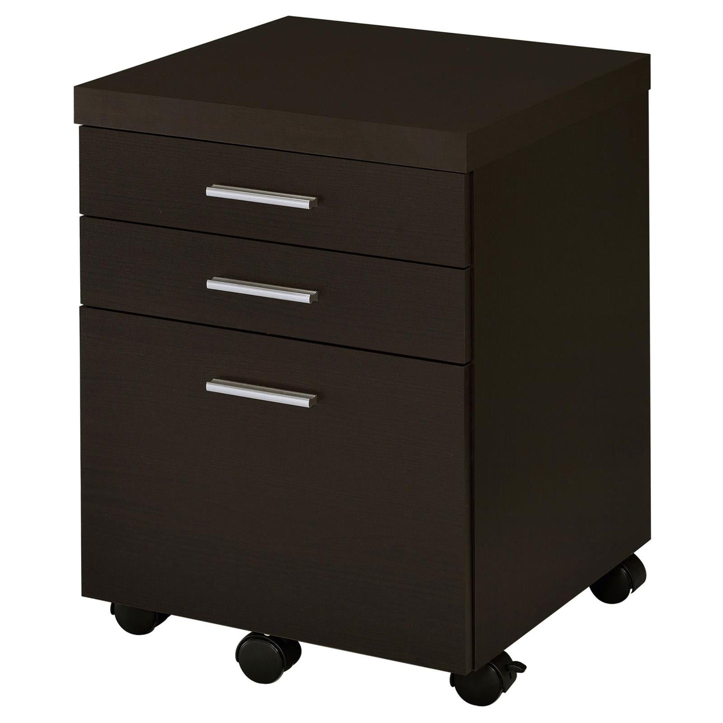 Skylar 3-Drawer Mobile File Cabinet Cappuccino - 800894 - Luna Furniture - Dallas Store