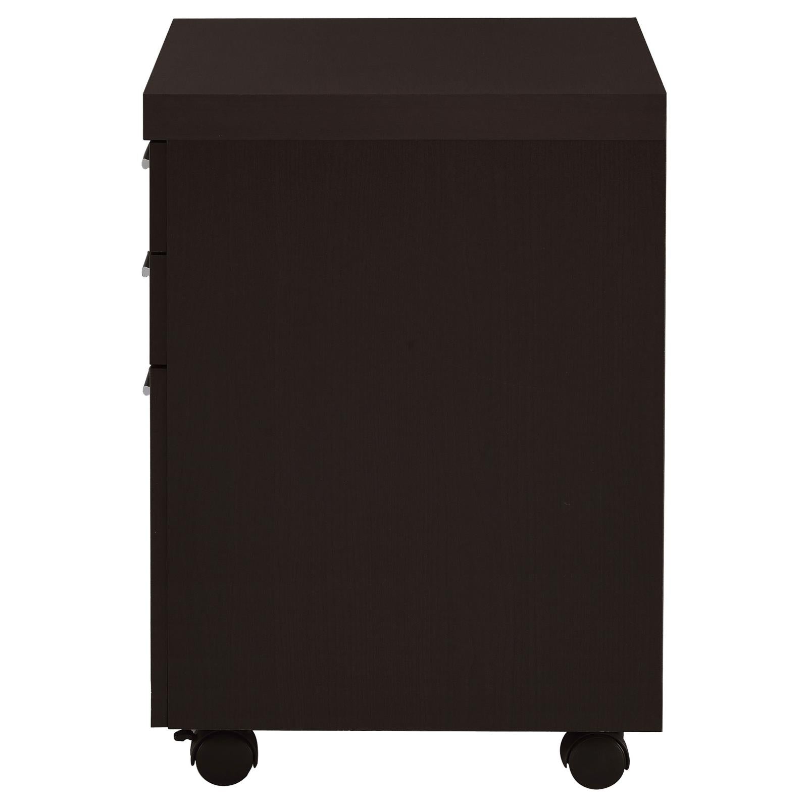 Skylar 3-Drawer Mobile File Cabinet Cappuccino - 800894 - Luna Furniture - Dallas Store