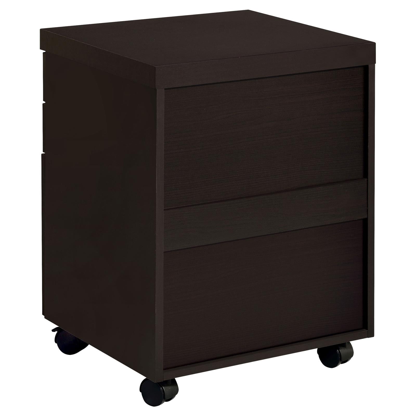 Skylar 3-Drawer Mobile File Cabinet Cappuccino - 800894 - Luna Furniture - Dallas Store