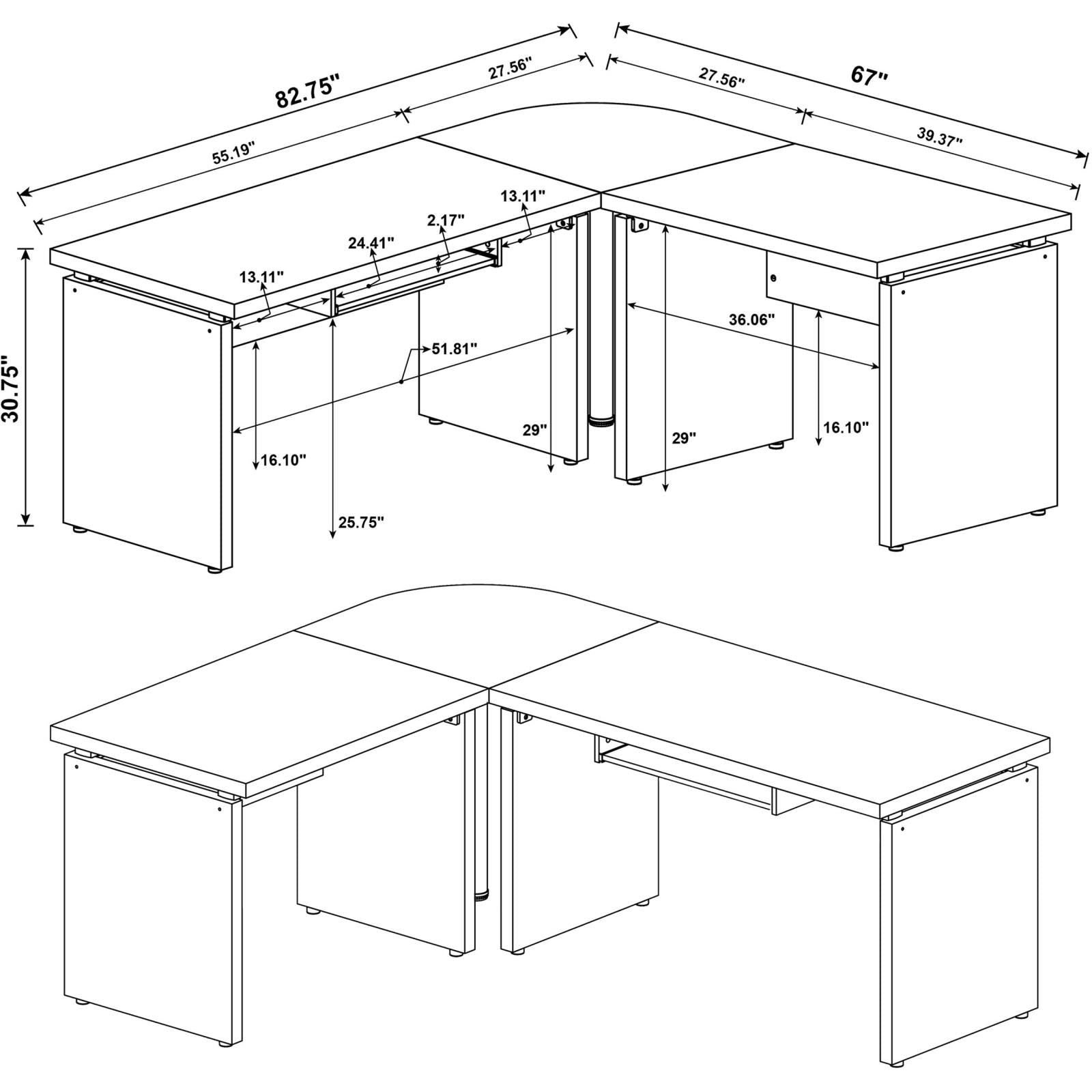 Skylar 4-Piece Desk Set - 800891-S4 - Luna Furniture - Dallas Store