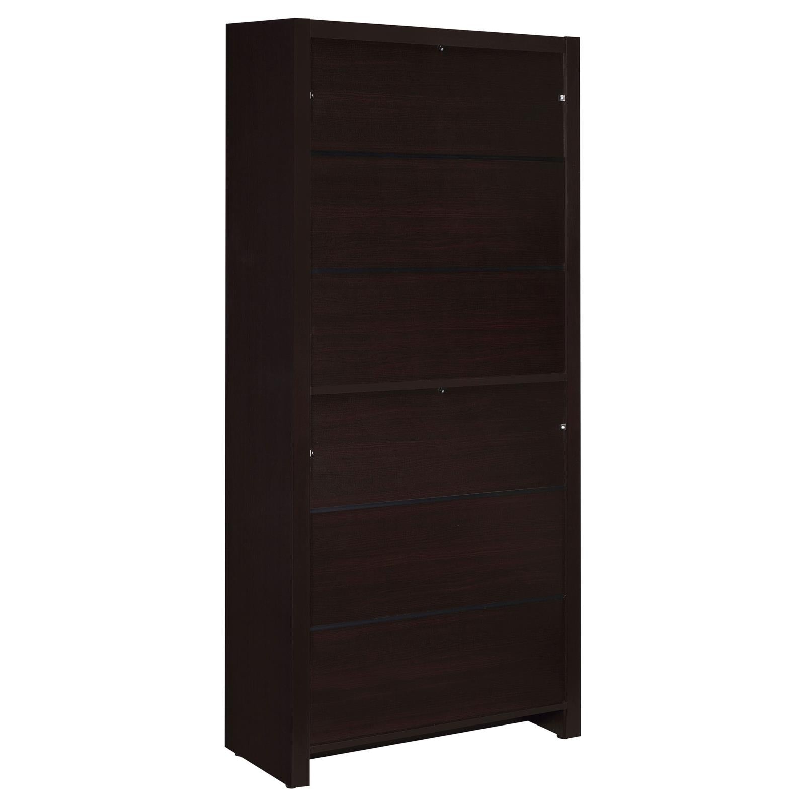 Skylar Cappuccino 5-Shelf Bookcase with Storage Drawer - 800905 - Luna Furniture - Dallas Store