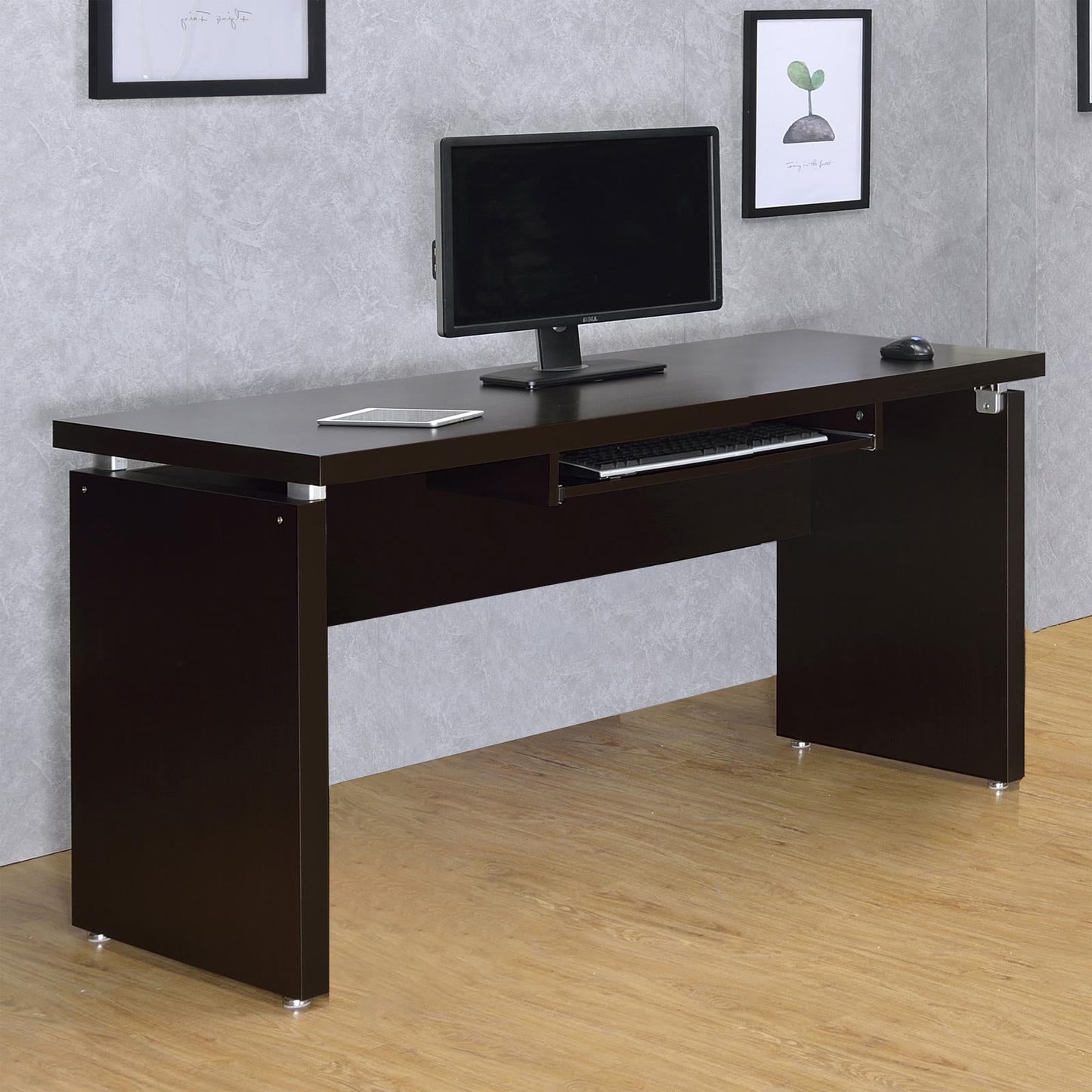 Skylar Cappuccino Computer Desk with Keyboard Drawer - 800891 - Luna Furniture - Dallas Store