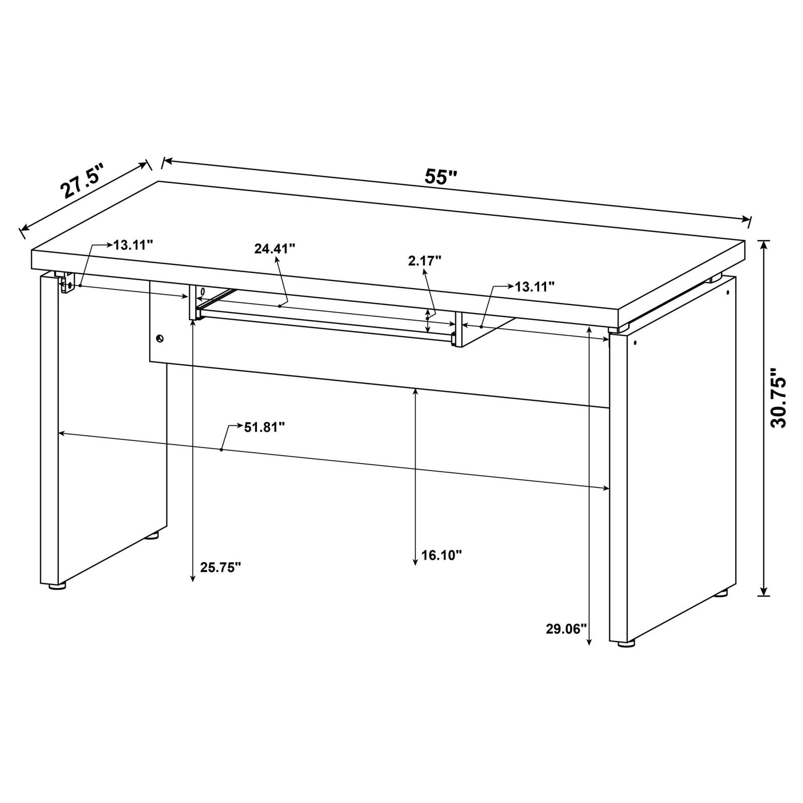 Skylar Cappuccino Computer Desk with Keyboard Drawer - 800891 - Luna Furniture - Dallas Store