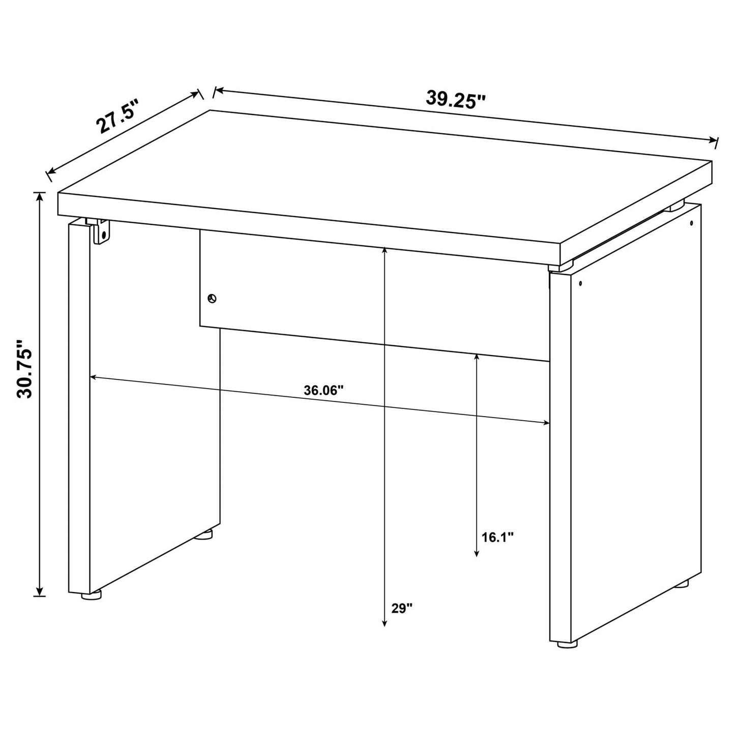 Skylar Cappuccino Extension Desk - 800892 - Luna Furniture - Dallas Store