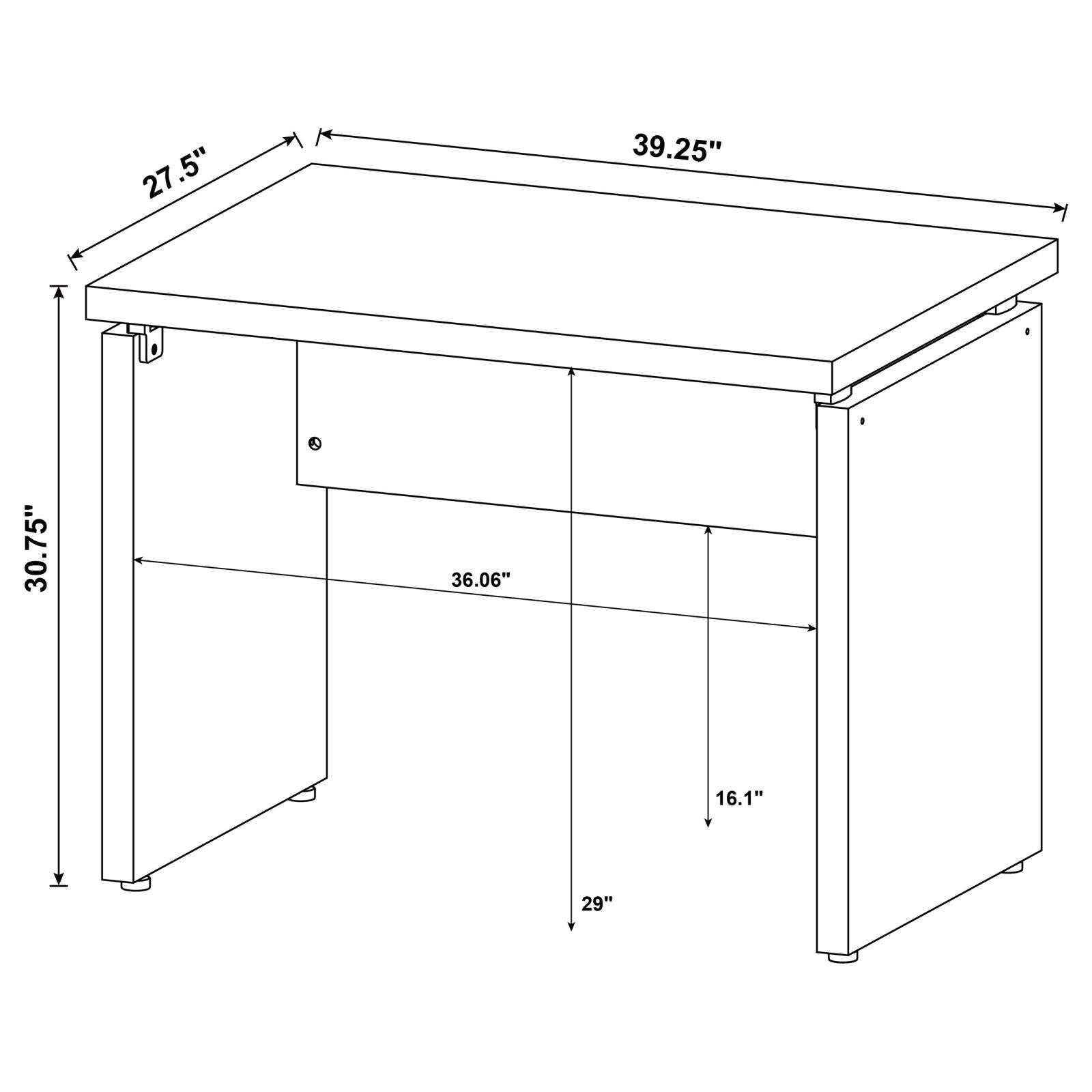 Skylar Cappuccino Extension Desk - 800892 - Luna Furniture - Dallas Store