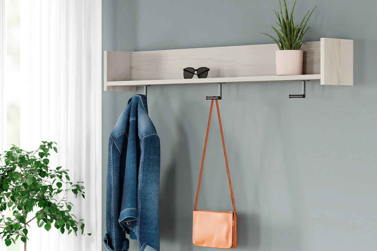 Socalle Light Natural Wall Mounted Coat Rack with Shelf - EA1864-151 - Luna Furniture - Dallas Store