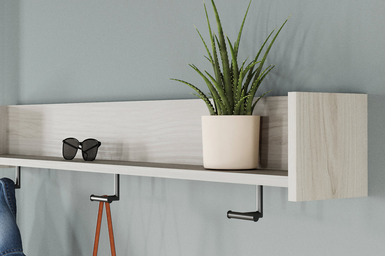 Socalle Light Natural Wall Mounted Coat Rack with Shelf - EA1864-151 - Luna Furniture - Dallas Store