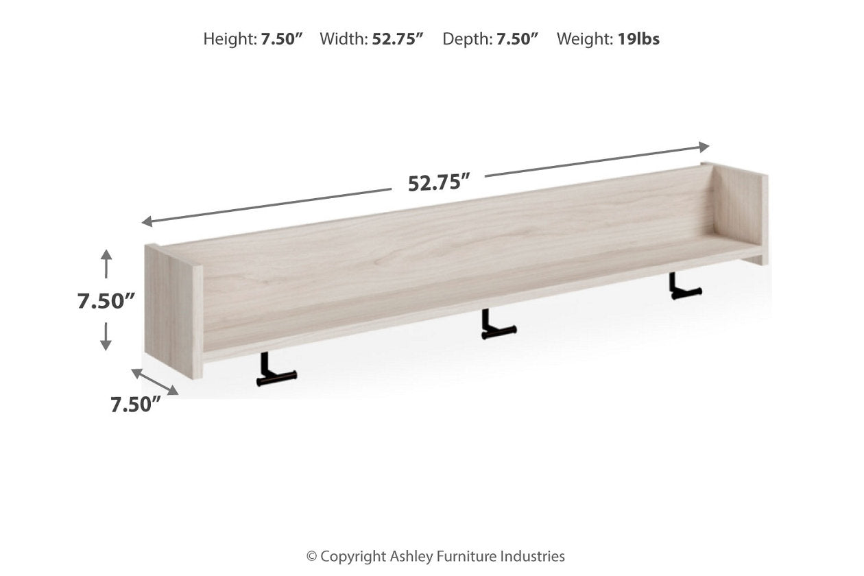 Socalle Light Natural Wall Mounted Coat Rack with Shelf - EA1864-151 - Luna Furniture - Dallas Store