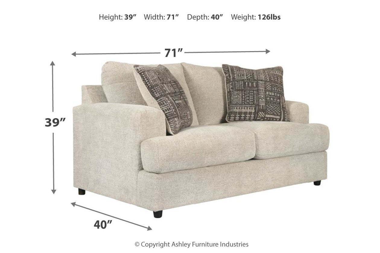 Soletren Stone Loveseat - 9510435 - Luna Furniture - Dallas Store