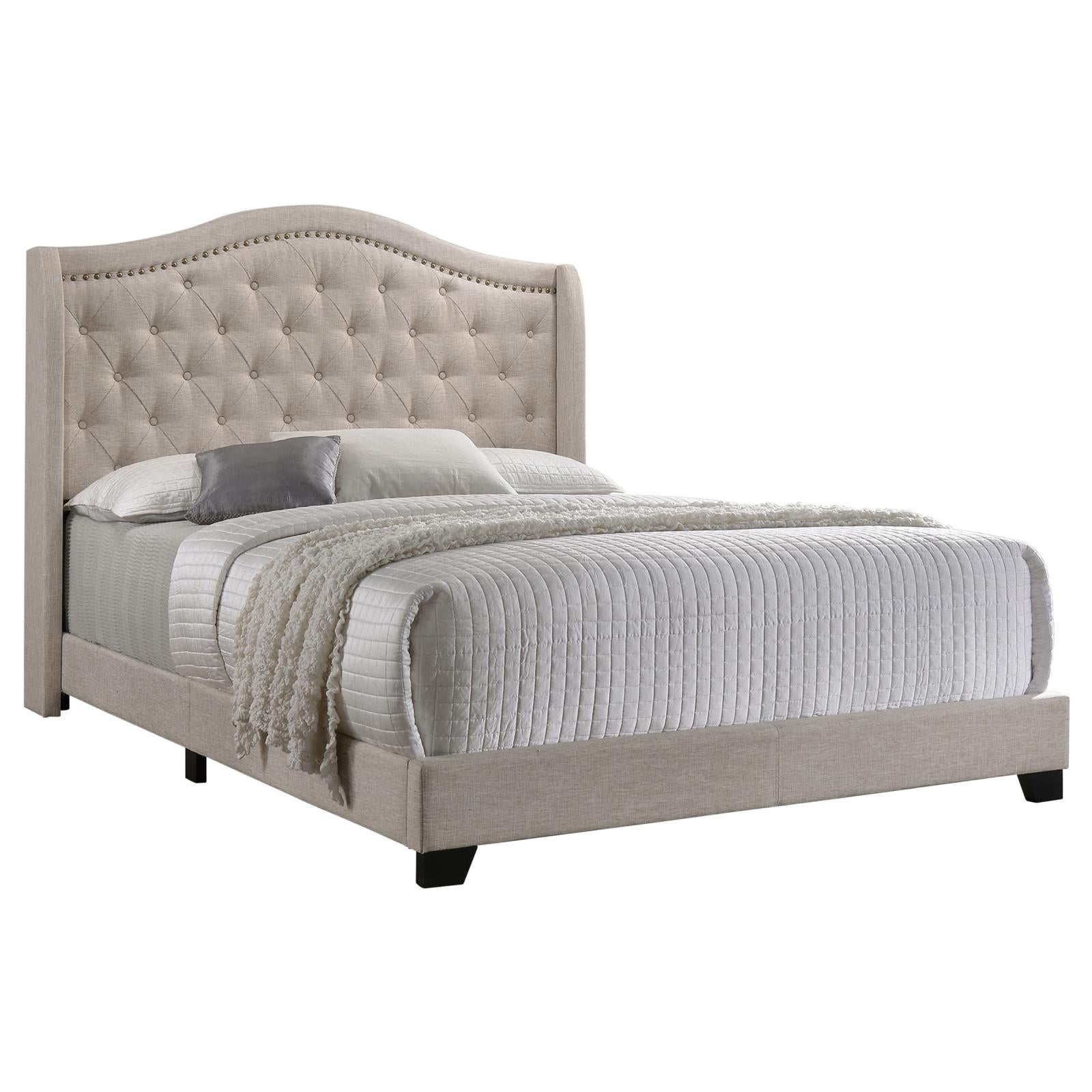 Sonoma Camel Back Queen Bed Beige - 310073Q - Luna Furniture - Dallas Store