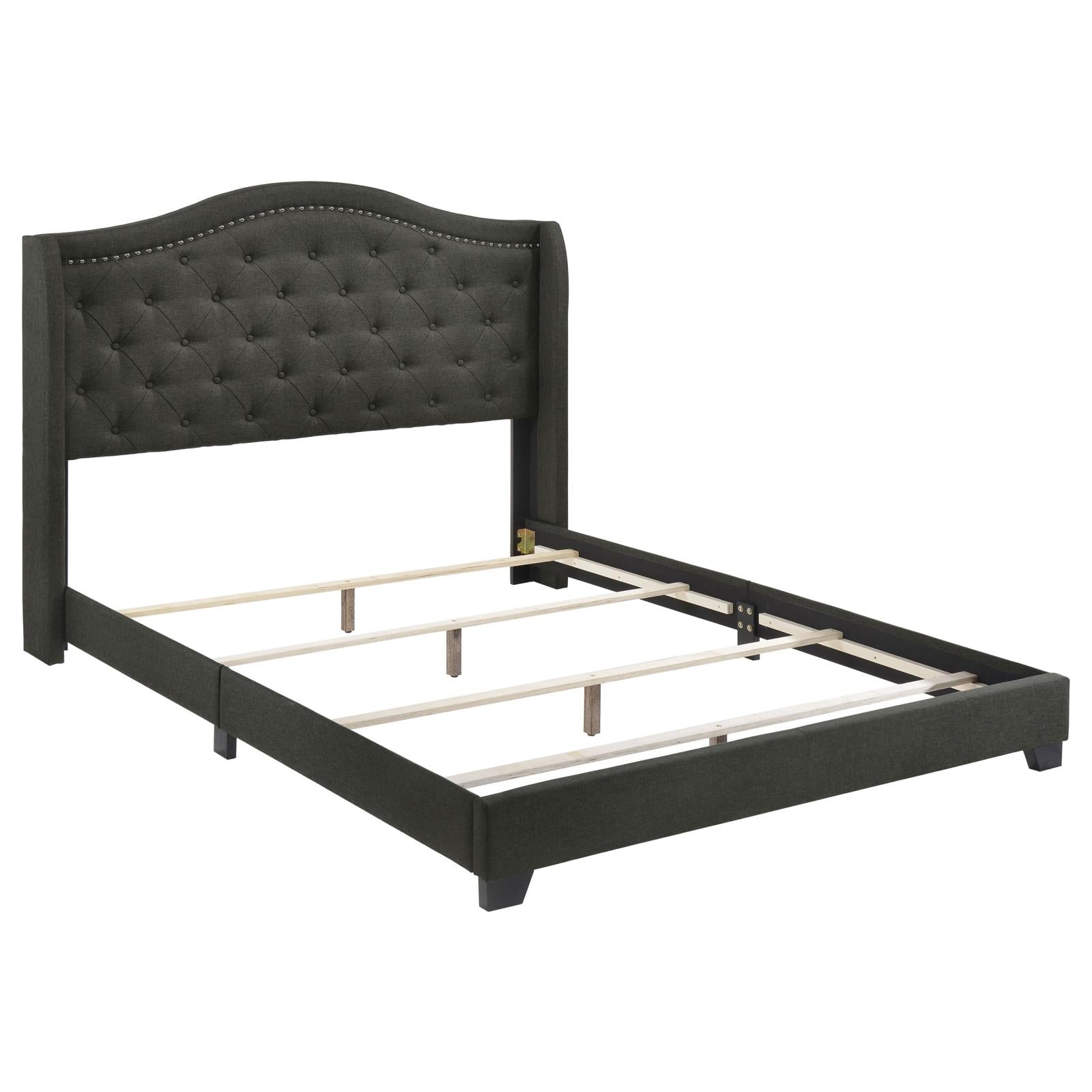 Sonoma Camel Back Queen Bed Gray - 310072Q - Luna Furniture - Dallas Store