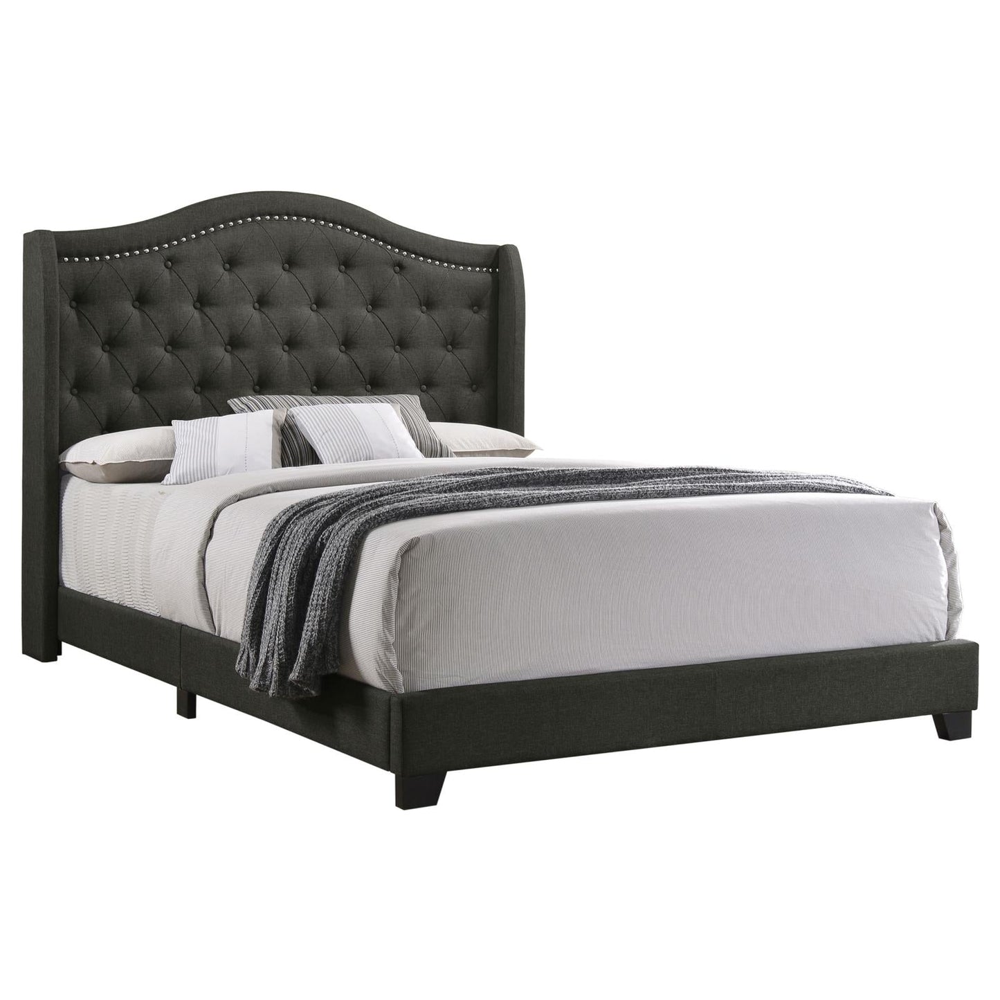 Sonoma Camel Back Queen Bed Gray - 310072Q - Luna Furniture - Dallas Store