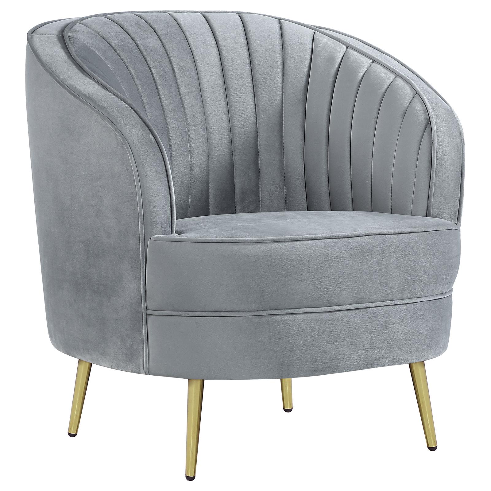 Sophia Upholstered Chair Gray/Gold - 506866 - Luna Furniture - Dallas Store