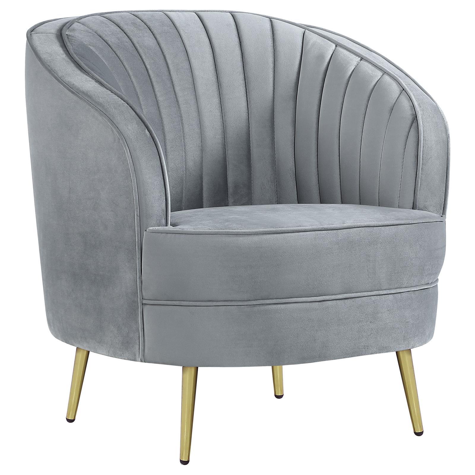 Sophia Upholstered Chair Gray/Gold - 506866 - Luna Furniture - Dallas Store