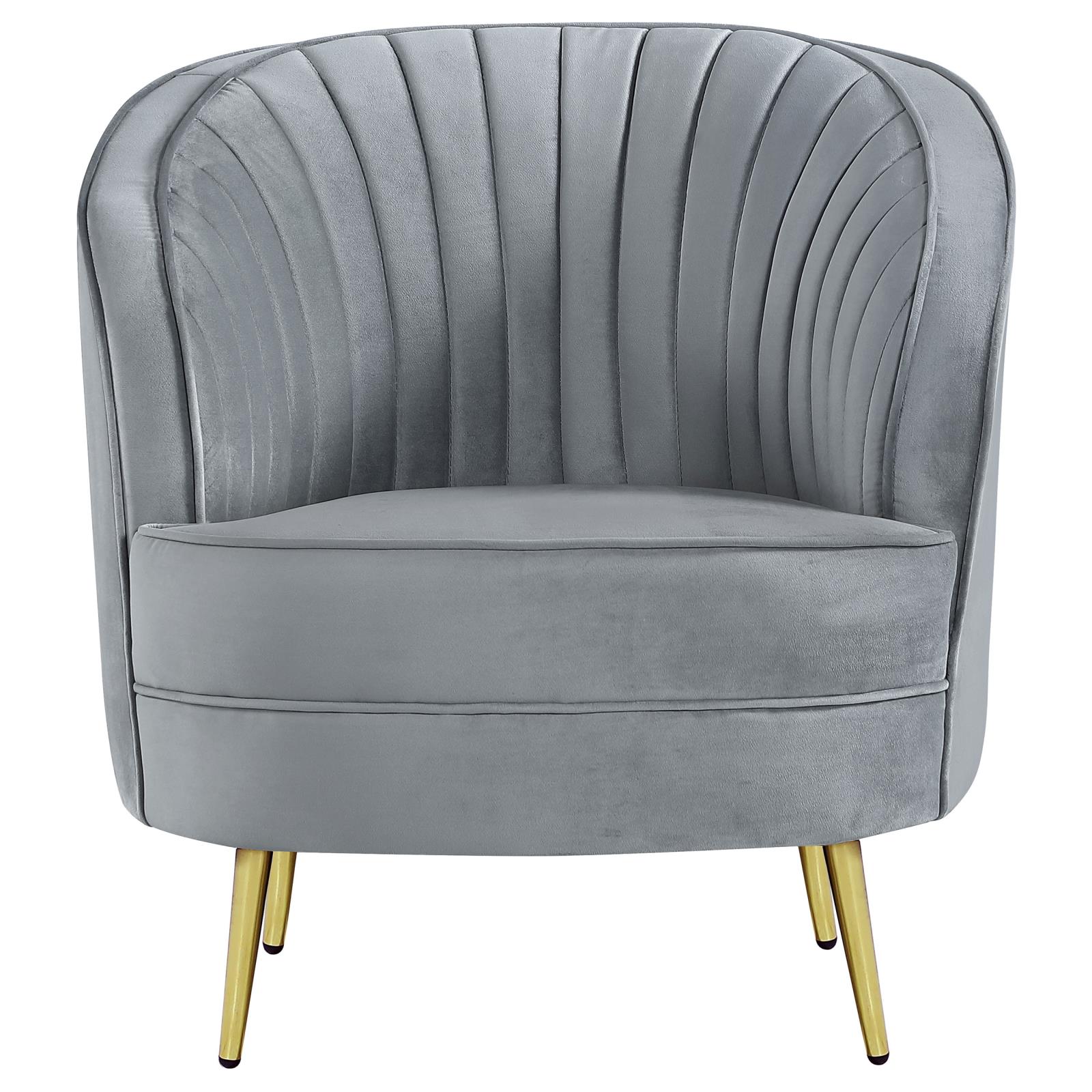 Sophia Upholstered Chair Gray/Gold - 506866 - Luna Furniture - Dallas Store