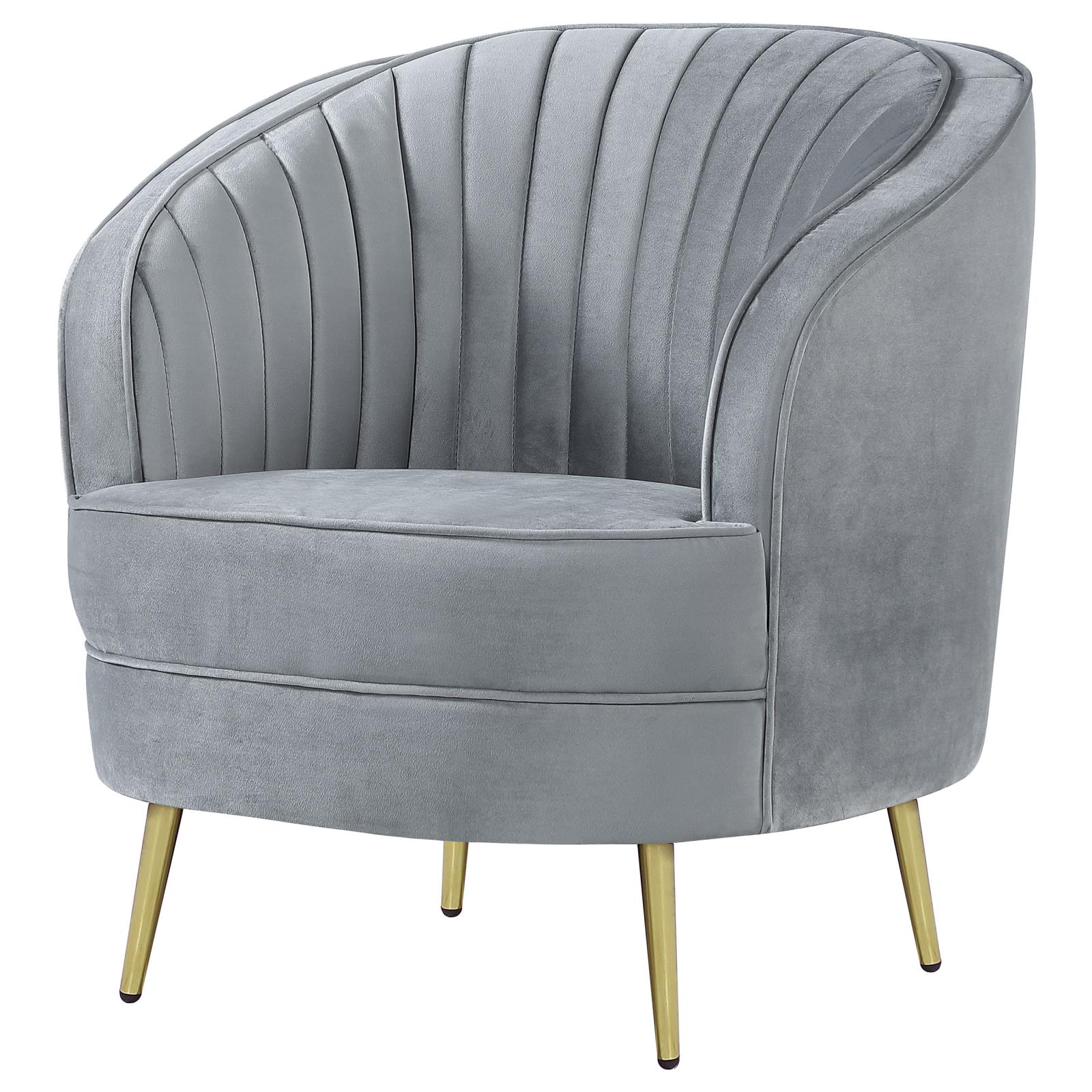 Sophia Upholstered Chair Gray/Gold - 506866 - Luna Furniture - Dallas Store